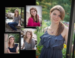 Five pose senior portrait collage sample